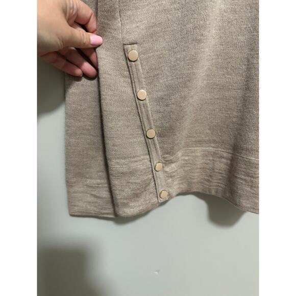 J. Mclaughlin Womens Merino Wool Button Detail Sweater Top Brown Size Medium - Picture 4 of 8